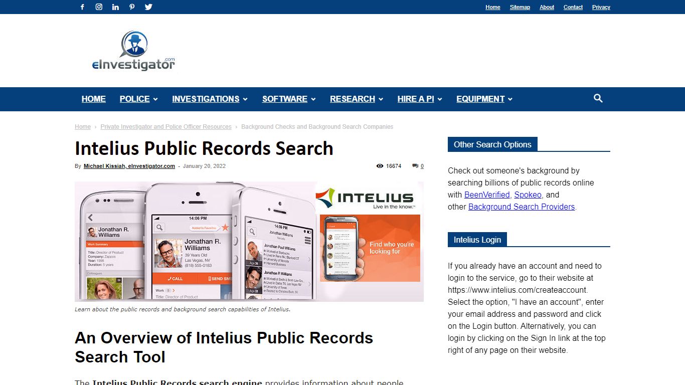 Intelius Online Public Records Search Engine - Review and Ratings