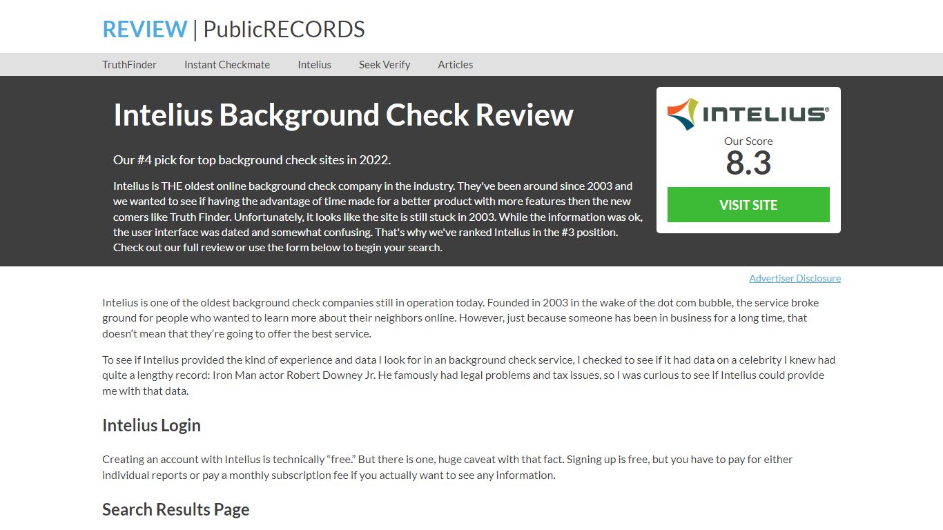Intelius Background Checks Review- 2022